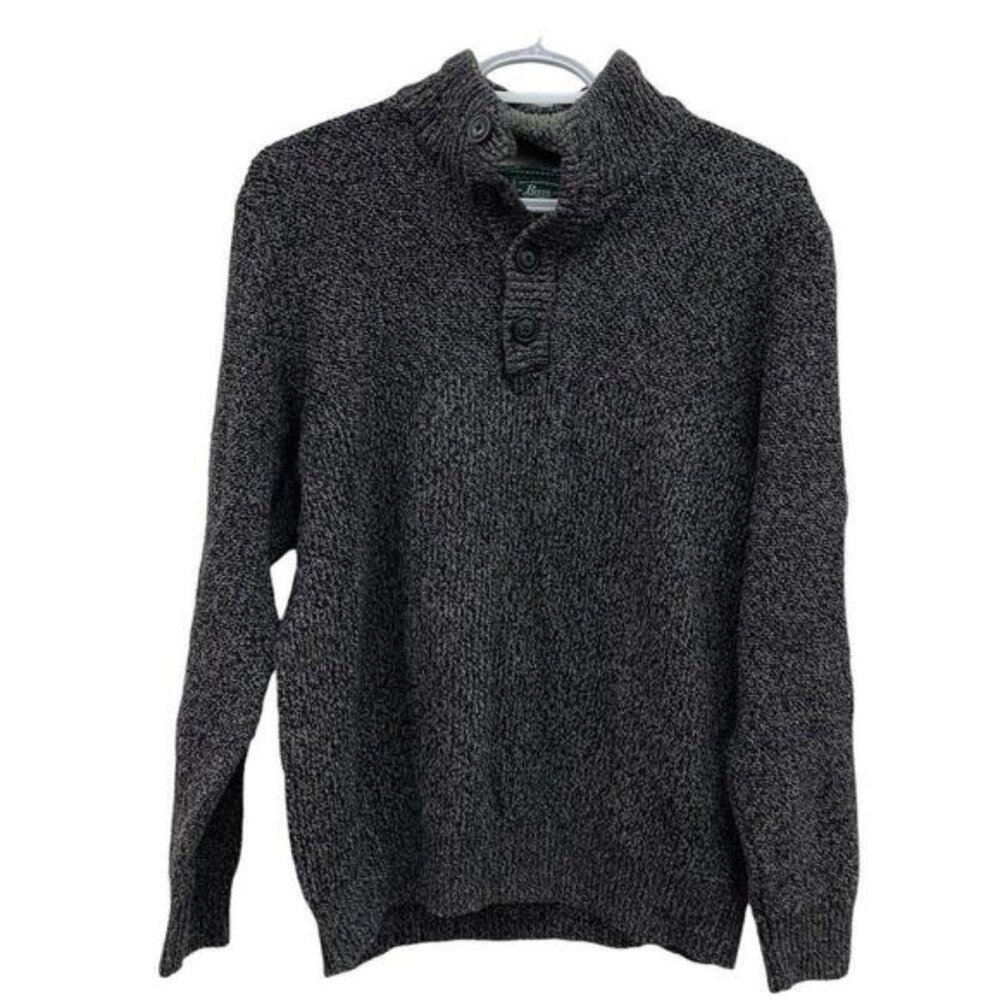 GH Bass Mens Gray Cardigan Sweater Sherpa Lined Collar Pullover Size Large​​​​